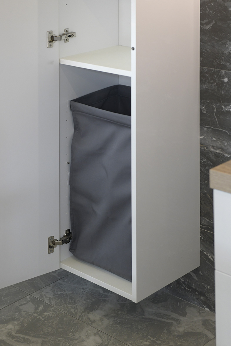 Prádelní koš do skříně 310x570x230mm, suchý zip, šedá UPE600